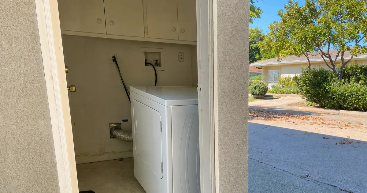 A Home Dryer Pulled Out From The Wall in Huntington Beach, CA